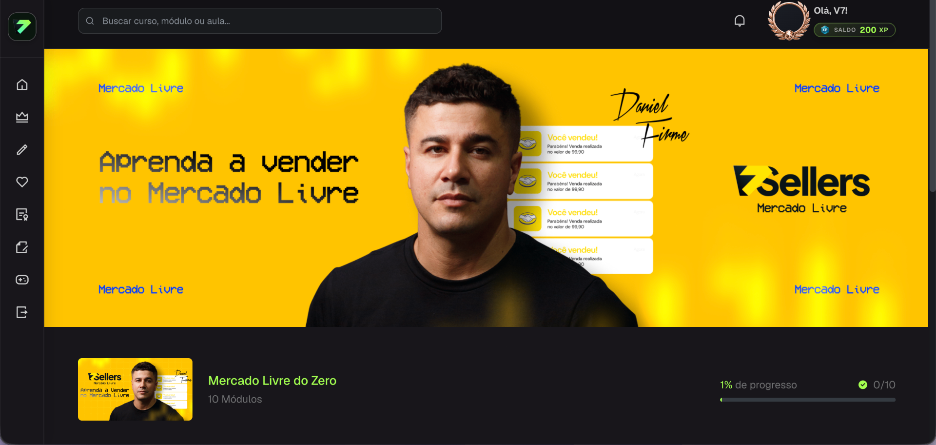 Tela do curso V7 Seller